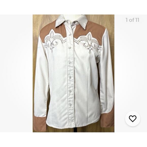 Vtg Scully Sz XS Pearl Snap LS Embroidered Embellished Shirt - Picture 2 of 12
